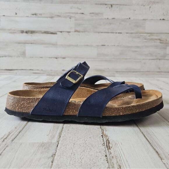 Betula Mia Soft Sandals Navy Blue Straps Casual Size 40/9 - Picture 3 of 6